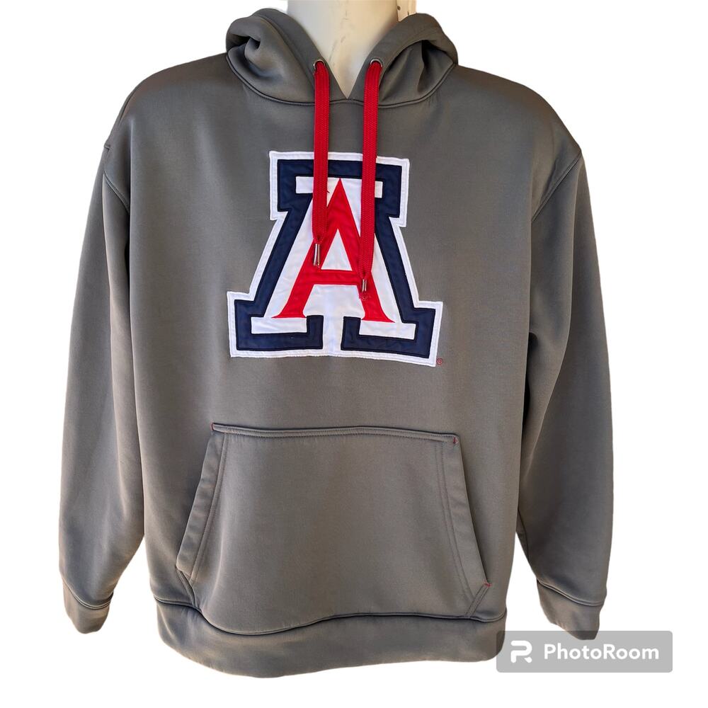 University of Arizona U of A Pullover Hoodie Sweatshirt Gray Wildcats Mens M